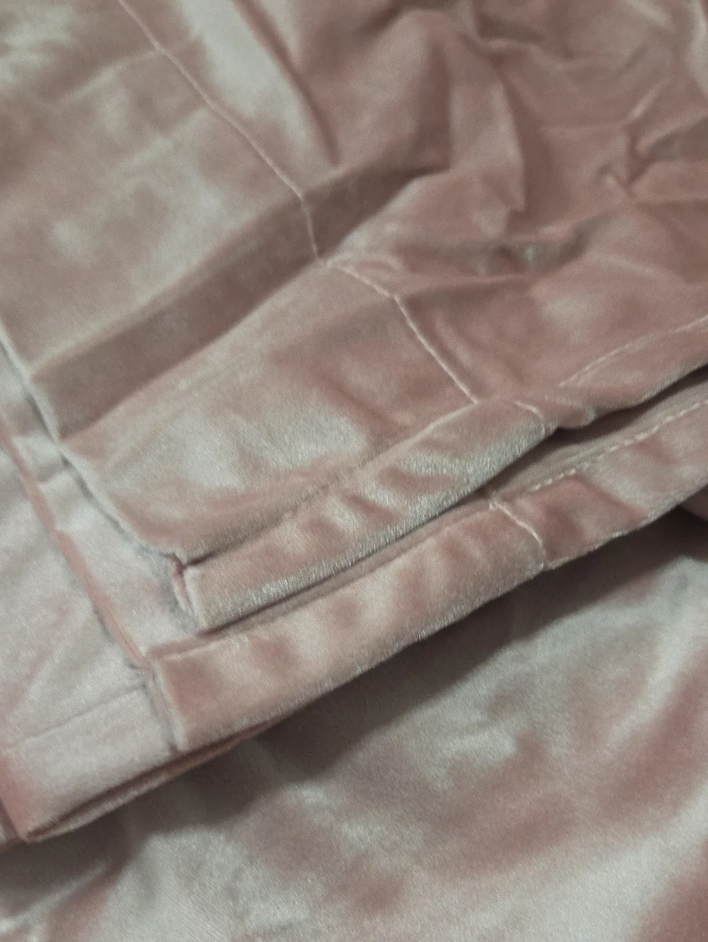 Soft Pink Velour Curtain Panel Set - Elegant Drapery